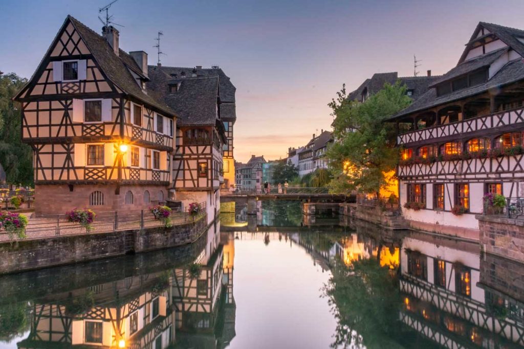 La Petite France de Strasbourg au crépuscule