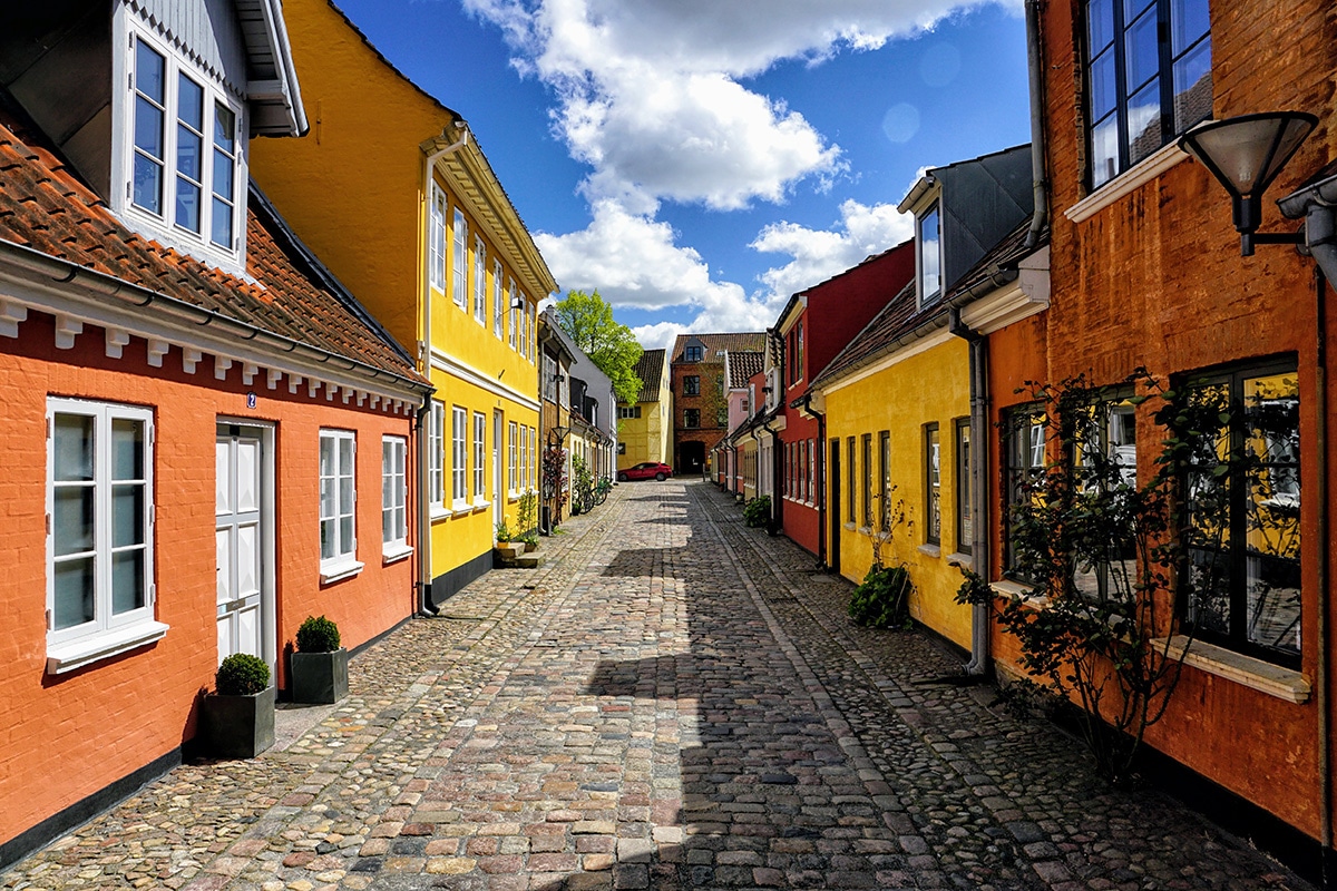 Vieille ville d'Odense au Danemark