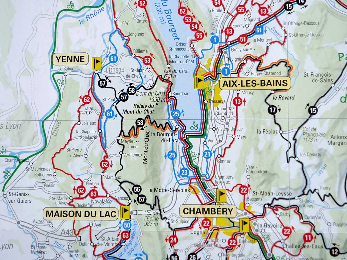 Les circuits vélo du lac du Bourget