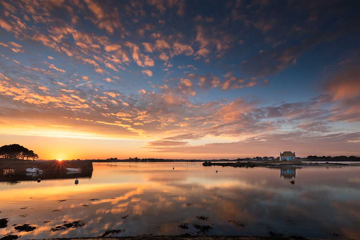 L'îlot Saint-Cado au coucher du soleil