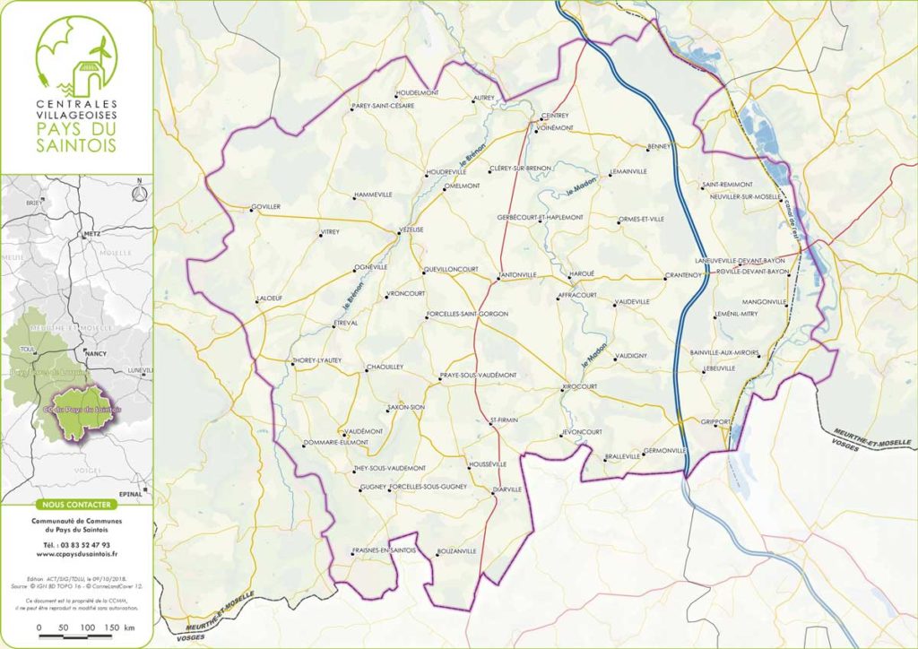 La carte du pays du saintois en Lorraine