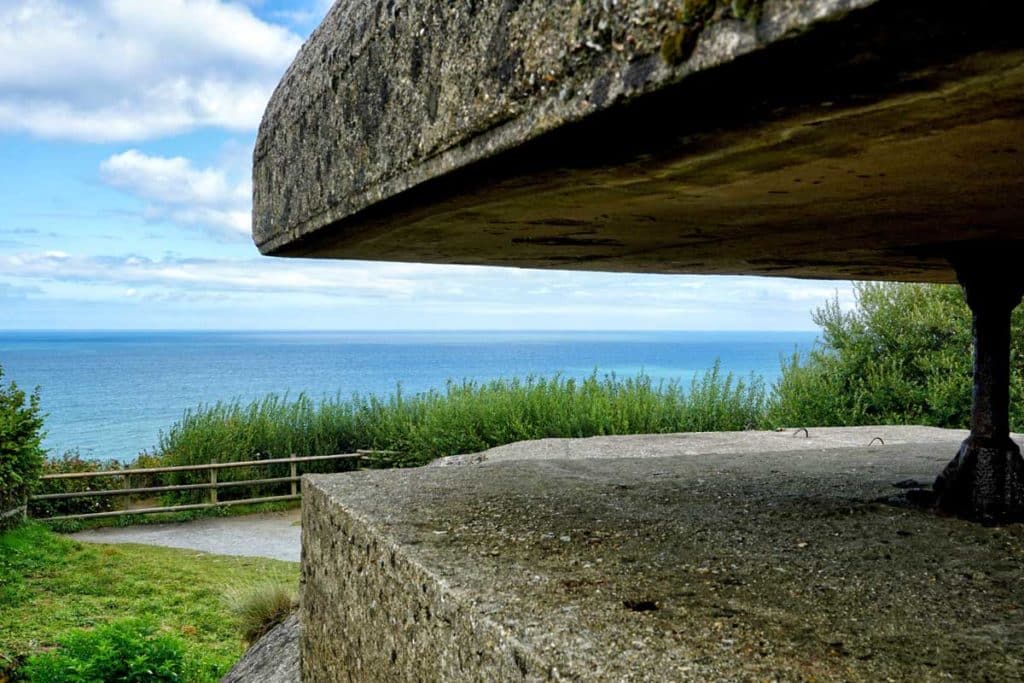 Vue sur les plages du débarquement depuis la batterie allemande