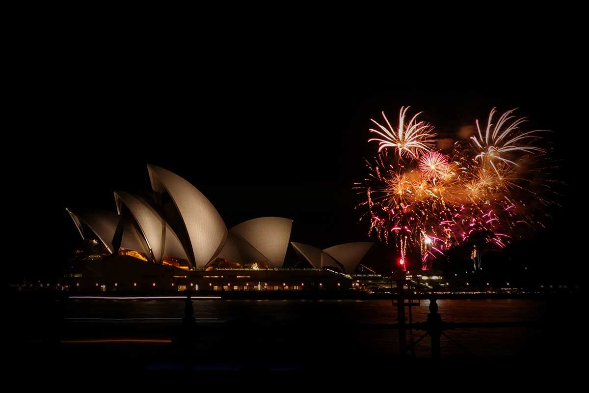 Feu d'artifice au dessus de l'opéra de Sydney